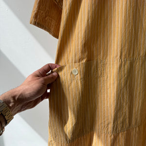 Two way (Reversible) Dress Cotton Linen Stripe in Yellow by Sarahwear