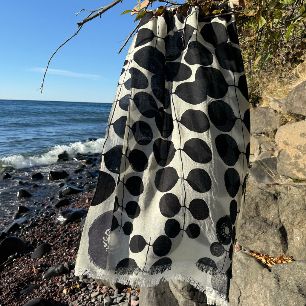 Until Merino Scarf in Nero by Susy Pilgrim Waters