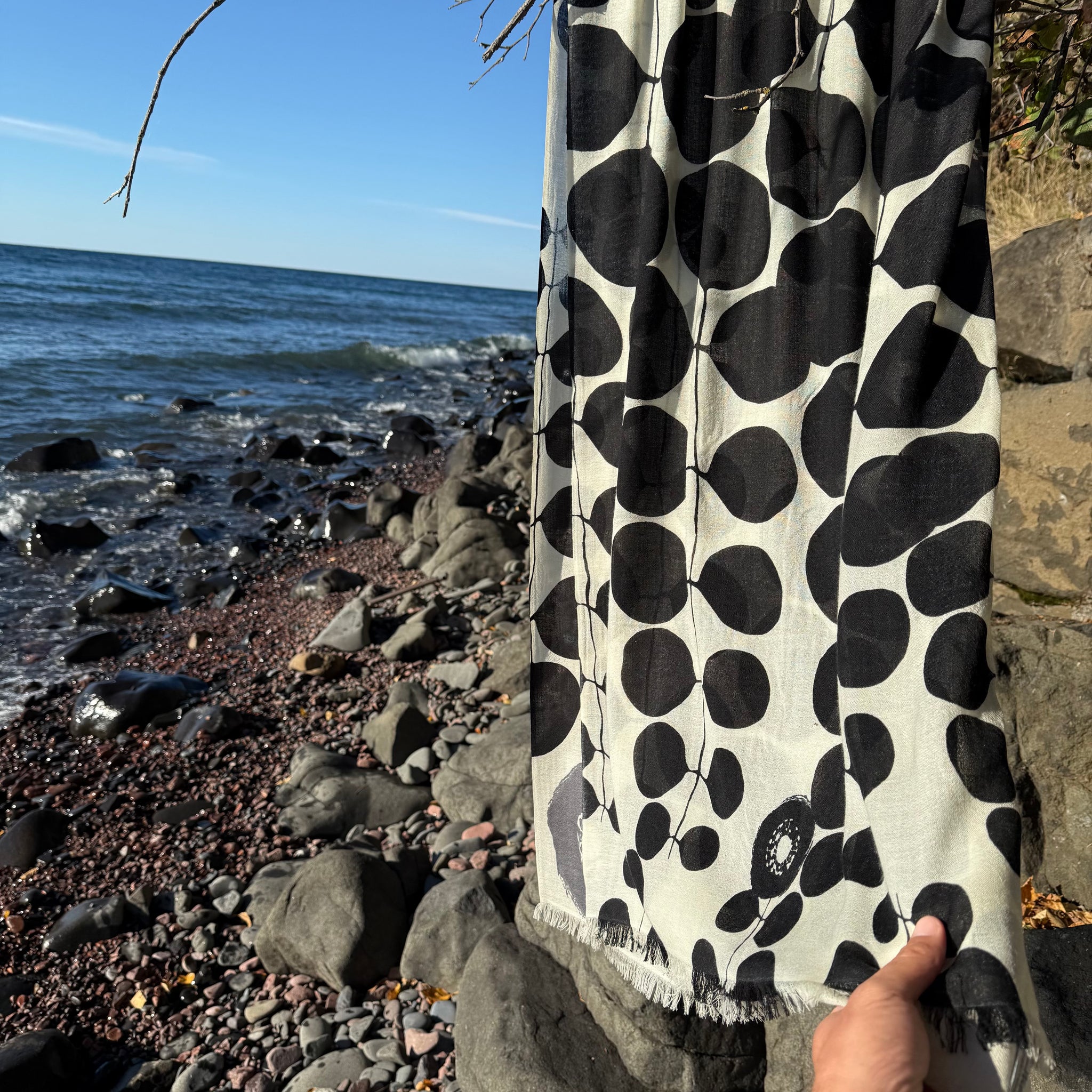 Until Merino Scarf in Nero by Susy Pilgrim Waters