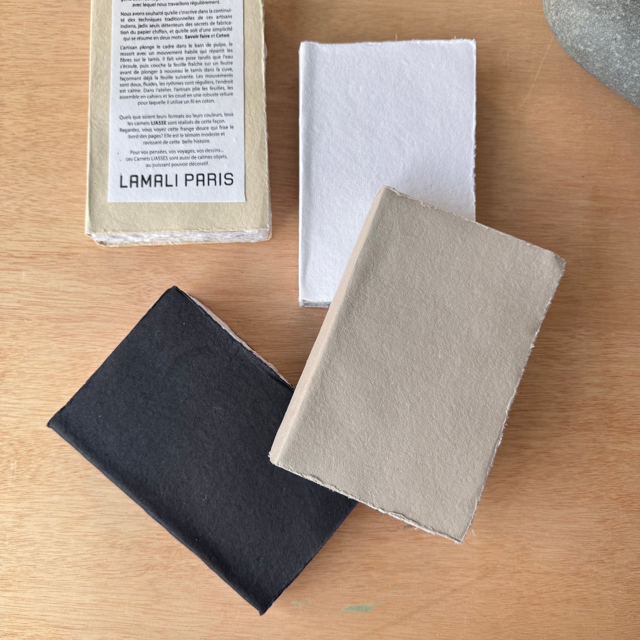 Medium Hand Stitched and Bound Cotton Rag Paper Notebook by Lamali Paris