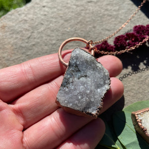 24" Amethyst Druzy Necklace on Copper Chain by Hawkhouse