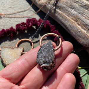 24" Amethyst Druzy Necklace on Copper Chain by Hawkhouse