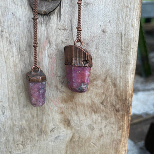 24" Ruby Necklace on Copper Chain by Hawkhouse