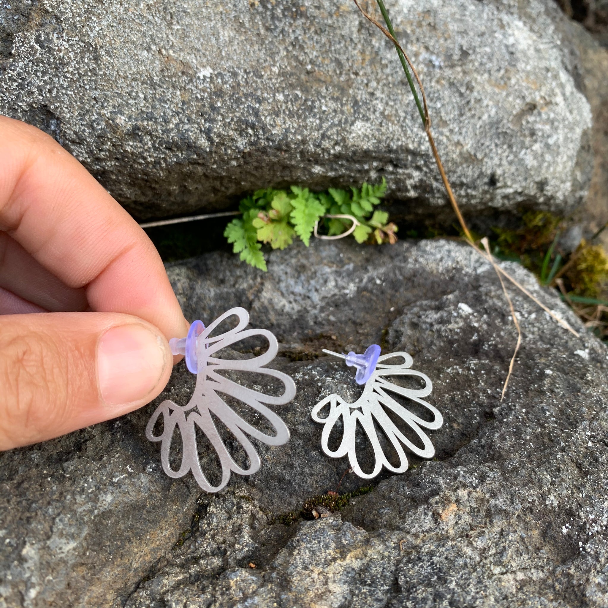 Stainless Steel Amulet Earrings by Insync Design