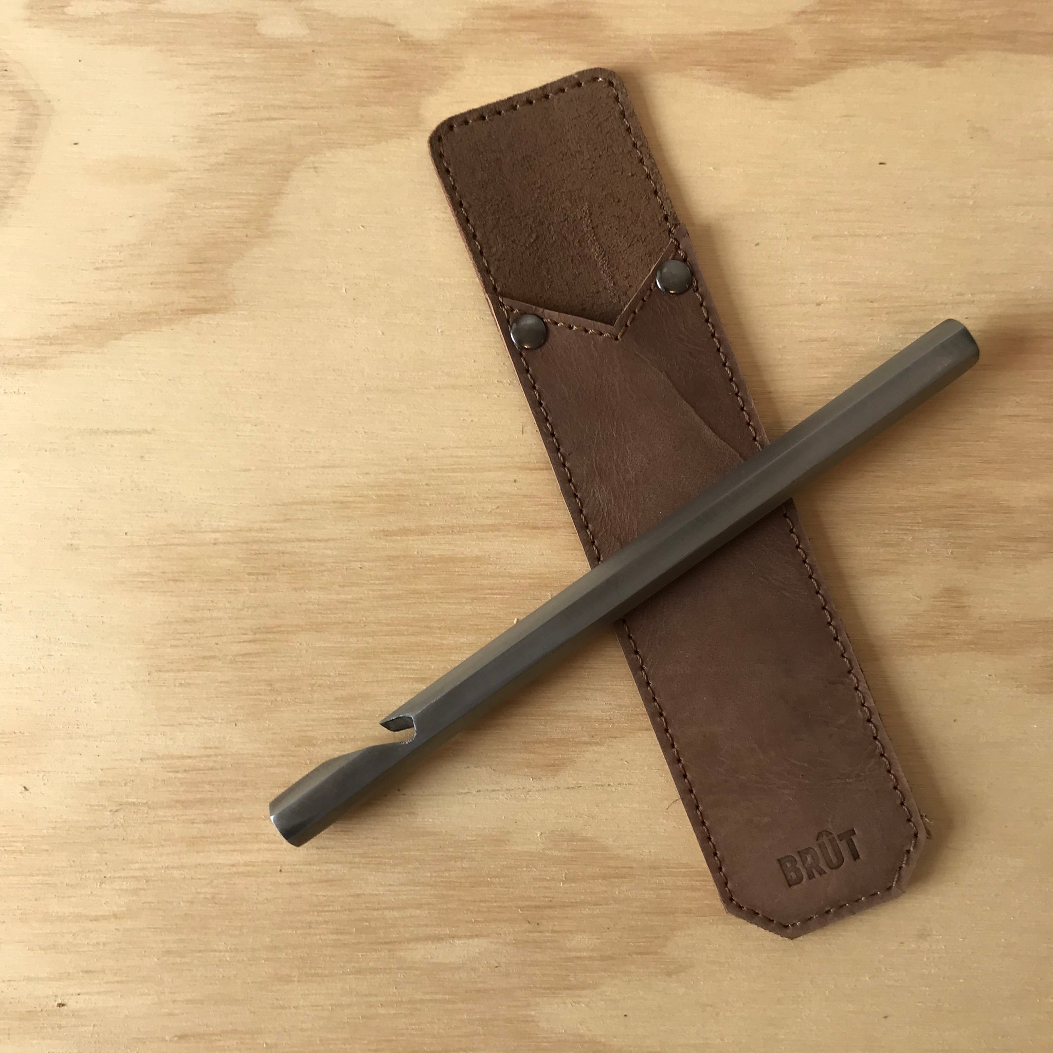 Heavy Weight Steel Bottle Opener with Sheath by Brut - Upstate MN 