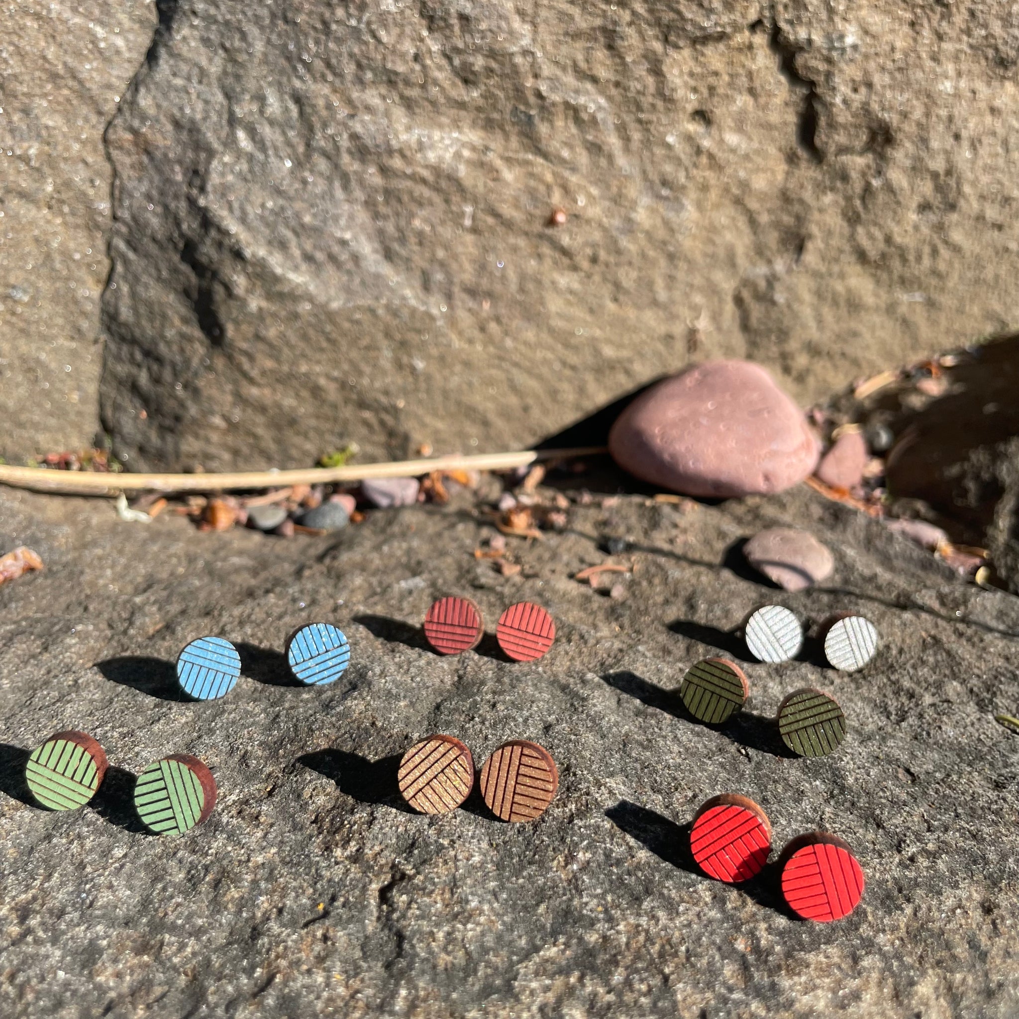Circle Stud Earrings by Bird of Virtue