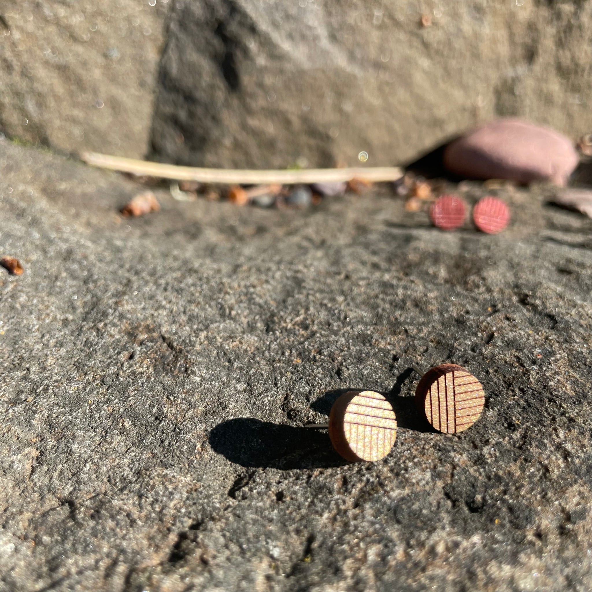 Circle Stud Earrings by Bird of Virtue