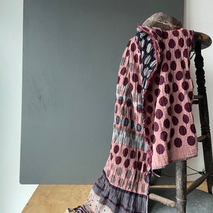 Coline Pattern Jacquard Scarf in Bordeau by Letol