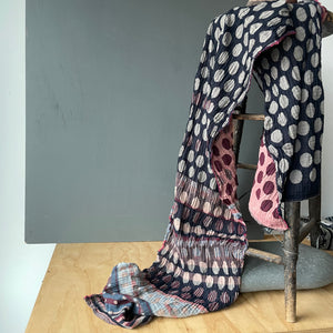Coline Pattern Jacquard Scarf in Bordeau by Letol