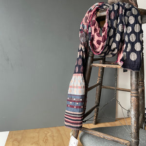 Coline Pattern Jacquard Scarf in Bordeau by Letol