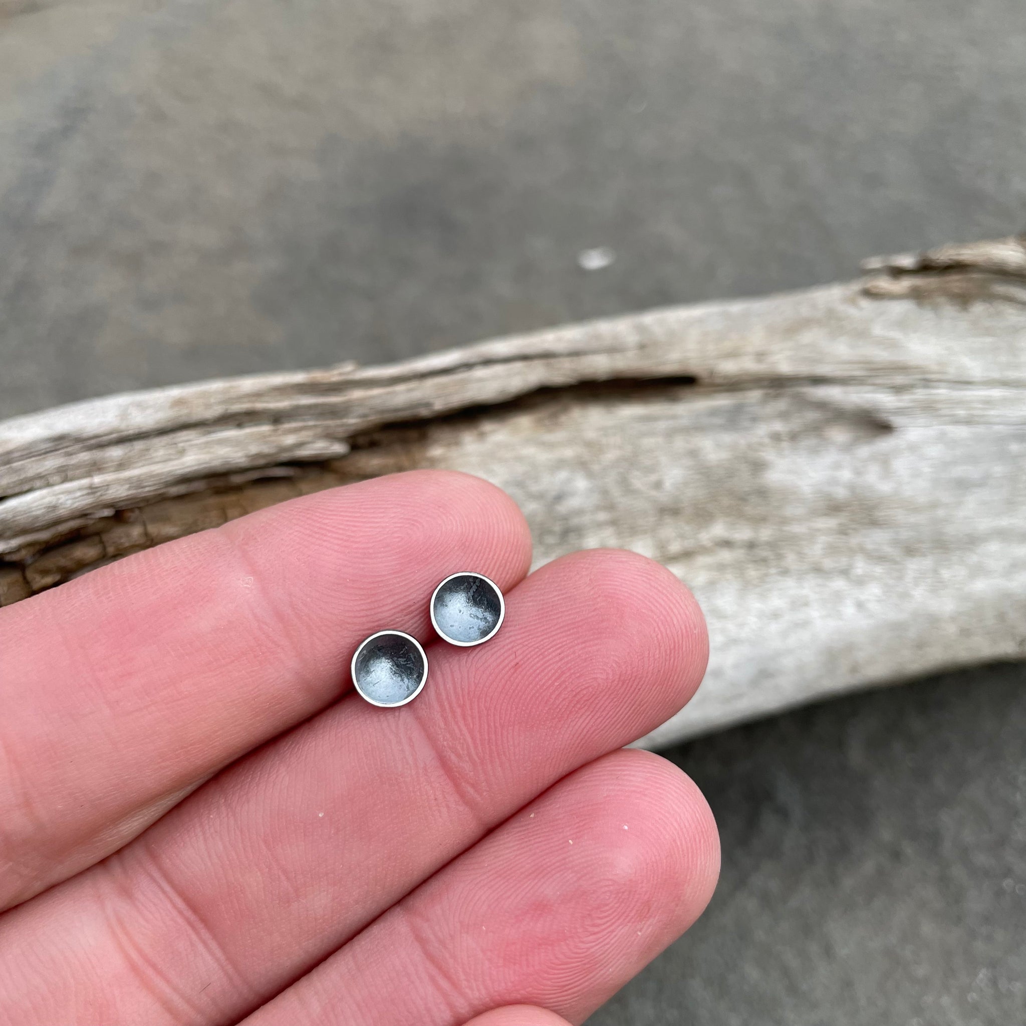 Crater Stud Earrings by Everart Designs