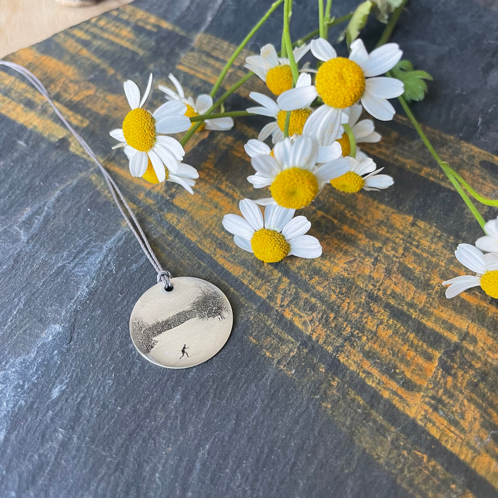 Cross Country Skier Photo Necklace by Everyday Artifact