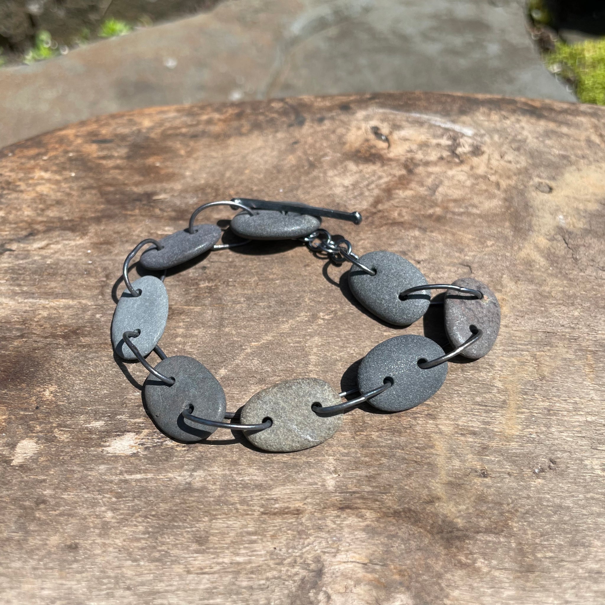 Double Drilled Stone Bracelet by Lakestone Jewelry