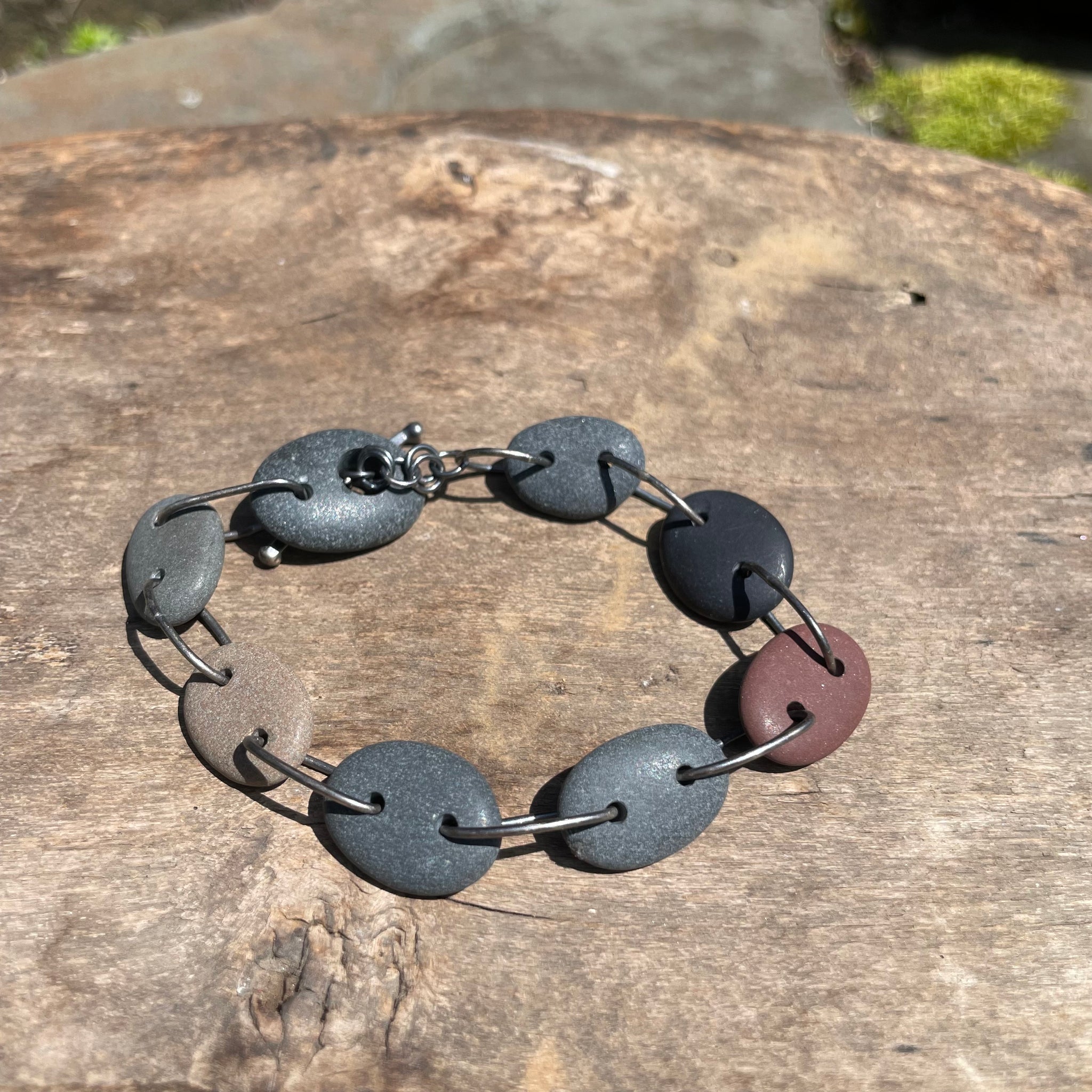 Double Drilled Stone Bracelet by Lakestone Jewelry