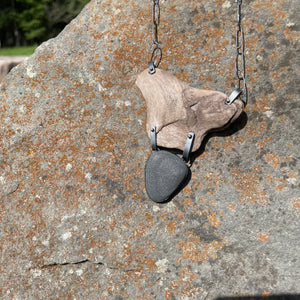 Driftwood with Stone Drop Necklace by Lakestone Jewelry