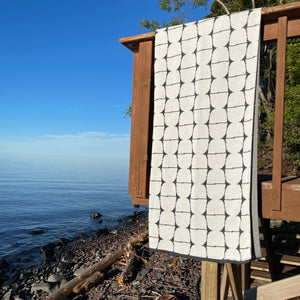 Eco Poly Kaarna Throw in Ivory/Night by Petra Kaksonen for In2Green