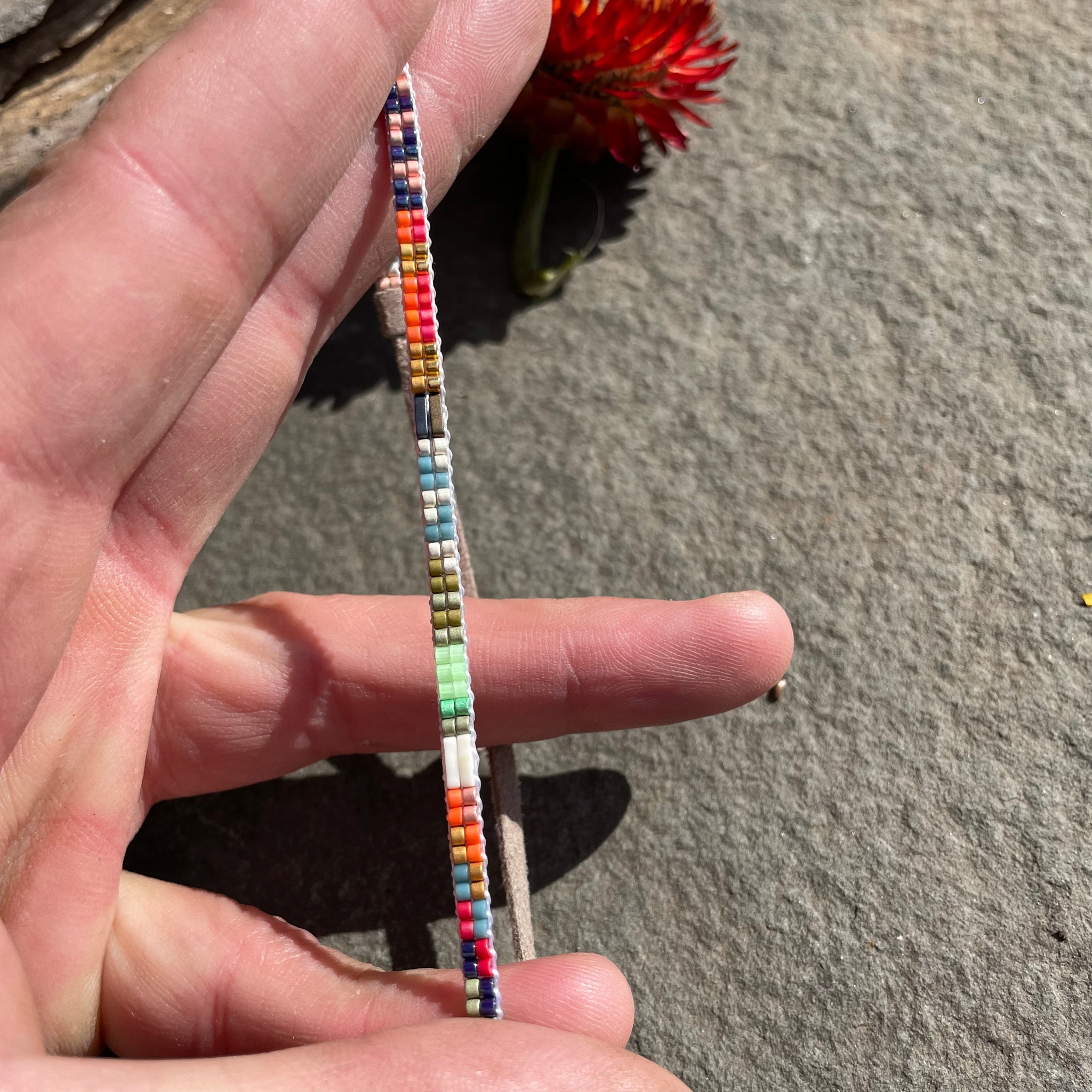 Eighth Inch Bead Mosaic Bracelet by Julie Rofman