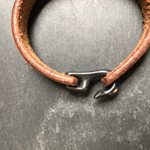 Cygnet Hook Bracelet in Shibuichi by Cat Bates - Upstate MN 