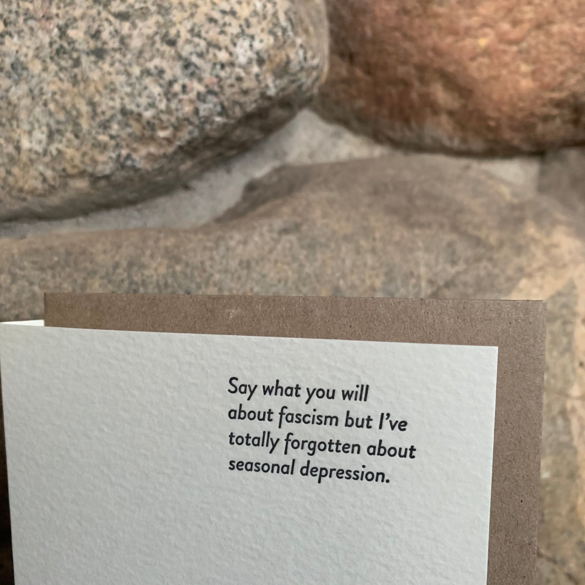 Fascism Letterpress Greeting Card by Sapling Press