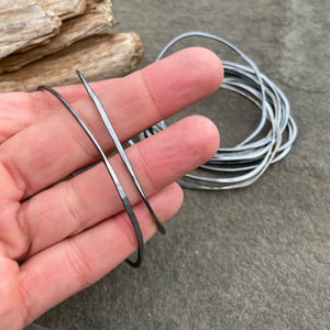 Freeform Bangle in Oxidized Sterling Silver by Everart Designs