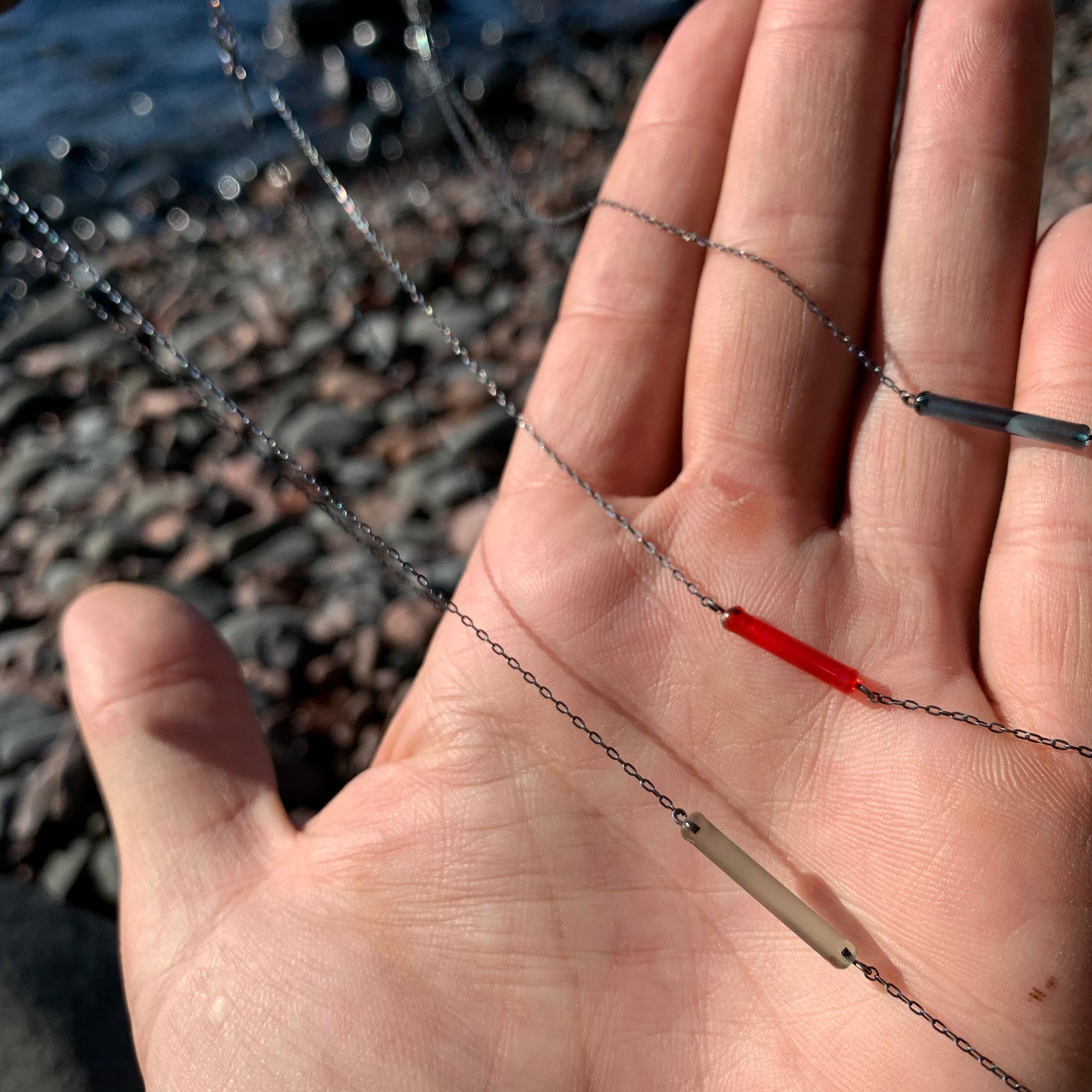 Glass Twig Necklace by Krista Bermeo Studios