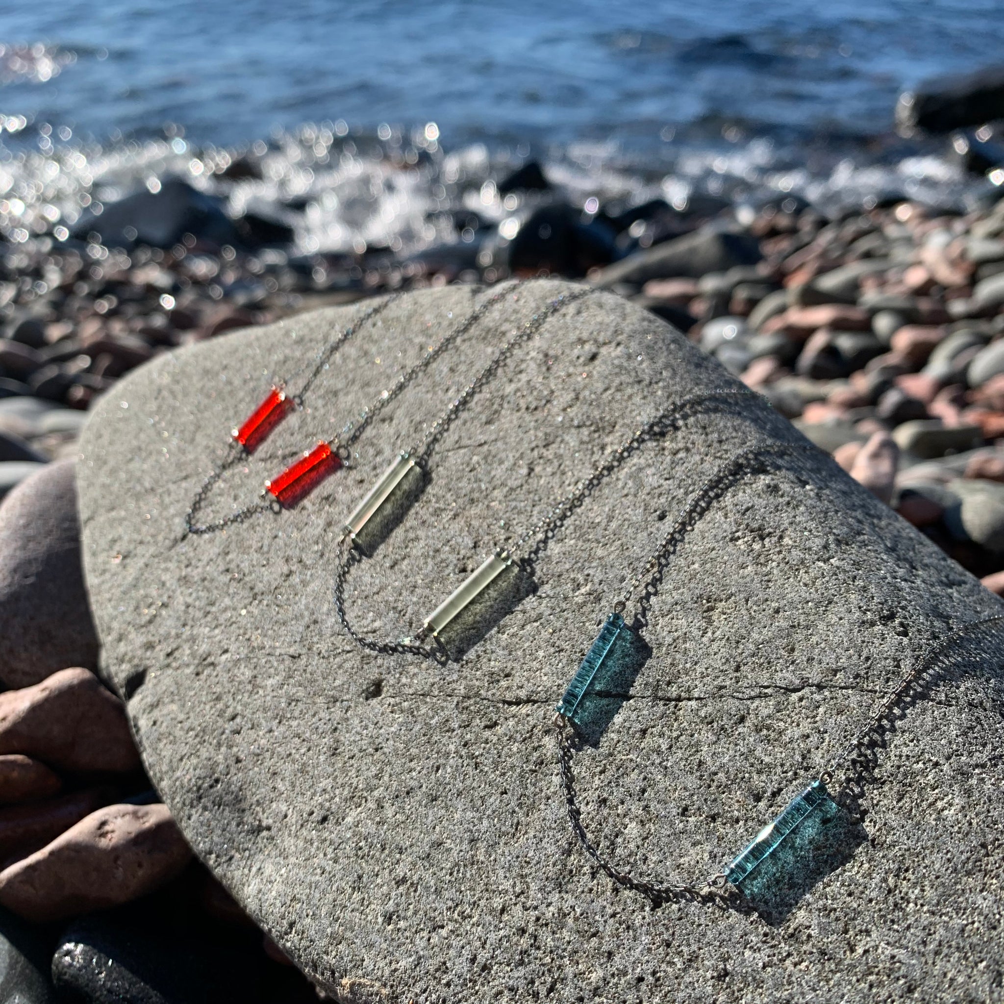 Glass Twig Necklace by Krista Bermeo Studios