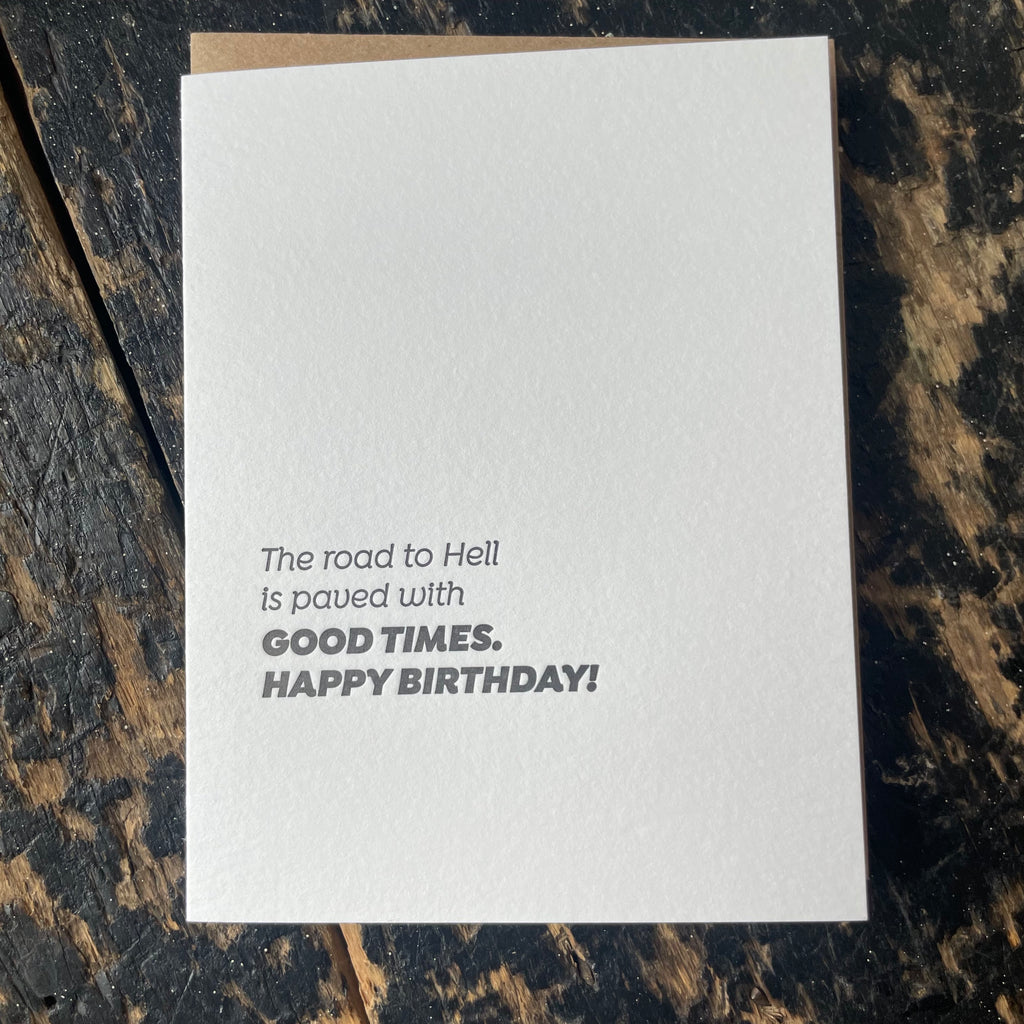 Good Times Letterpress Greeting Card by Sapling Press
