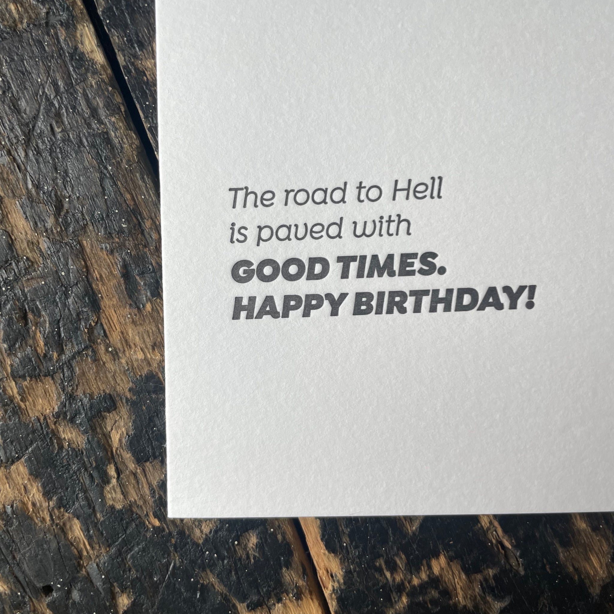 Good Times Letterpress Greeting Card by Sapling Press
