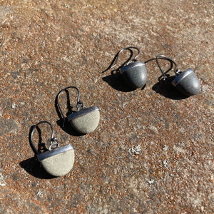Half Rock Capped Earrings by Lakestone Jewelry