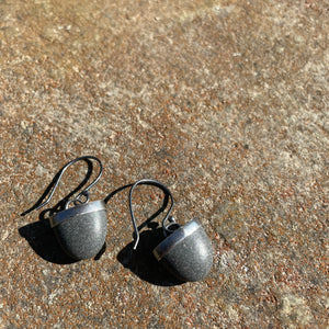 Half Rock Capped Earrings by Lakestone Jewelry