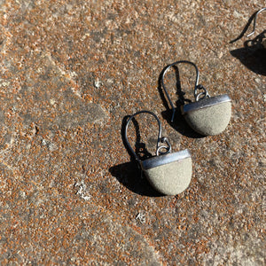 Half Rock Capped Earrings by Lakestone Jewelry