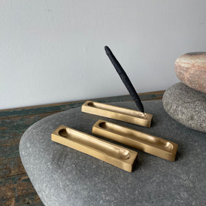 Hand-Forged Brass Rectangle Incense Holder by Fog Linen