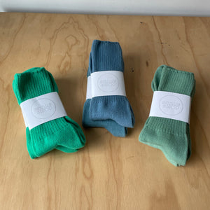 Hand Dyed Cotton Socks in Cool Tones by Scarfshop