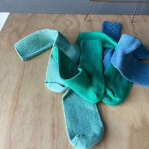 Hand Dyed Cotton Socks in Cool Tones by Scarfshop