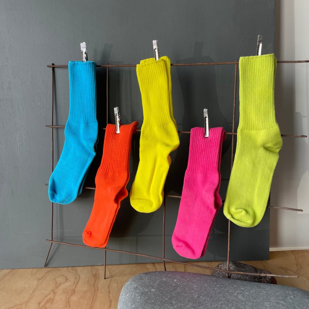 Hand Dyed Cotton Socks in Pop Tones by Scarfshop