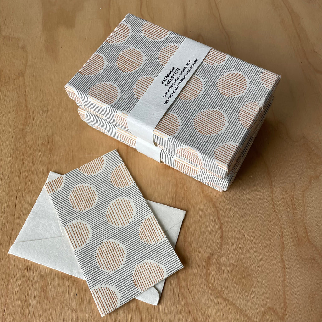 Hand Made Paper Stationery Set, in Gray and Gold By Hataguchi Collective