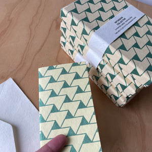 Hand Made Paper Stationery Set, in JAIPUR GREEN By Hataguchi Collective