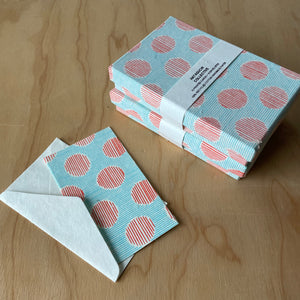 Hand Made Paper Stationery Set, in Red and Blue By Hataguchi Collective