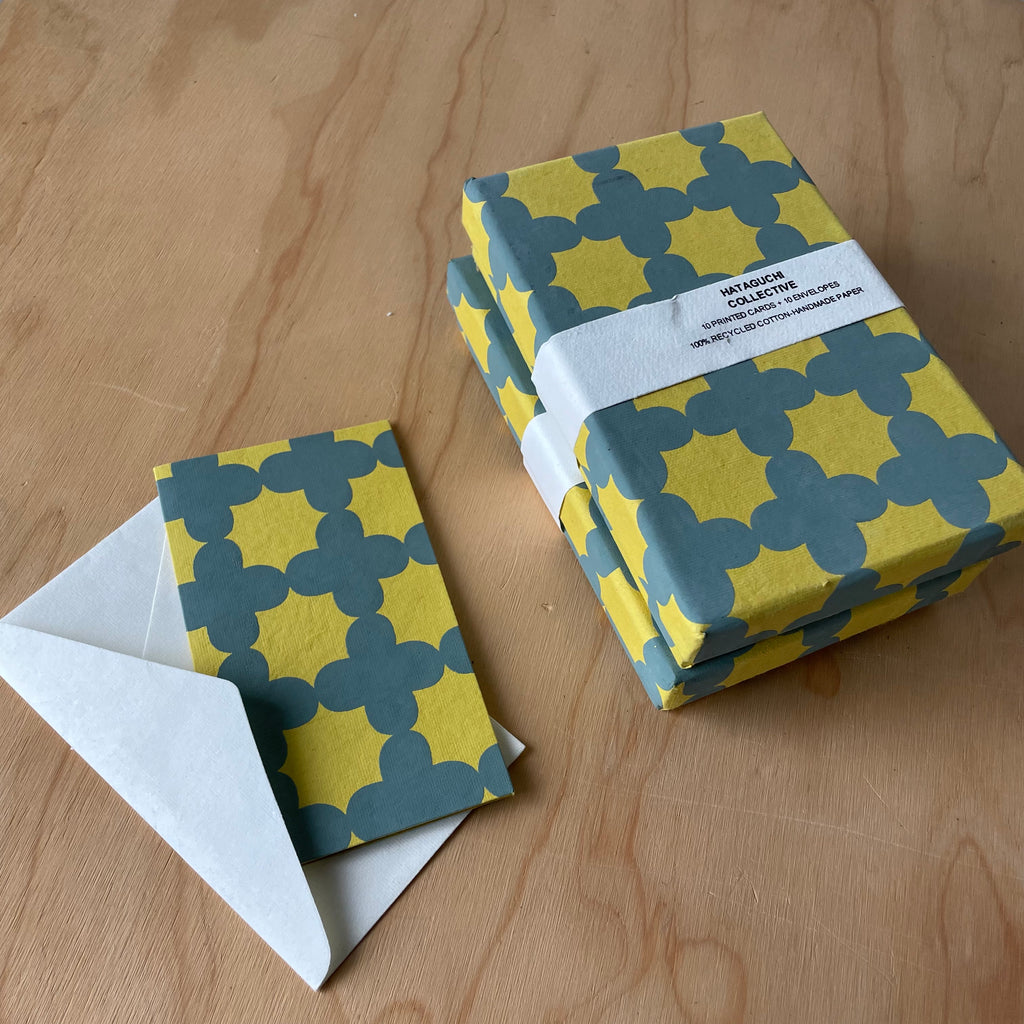 Hand Made Paper Stationery Set, in Tetu Moss By Hataguchi Collective