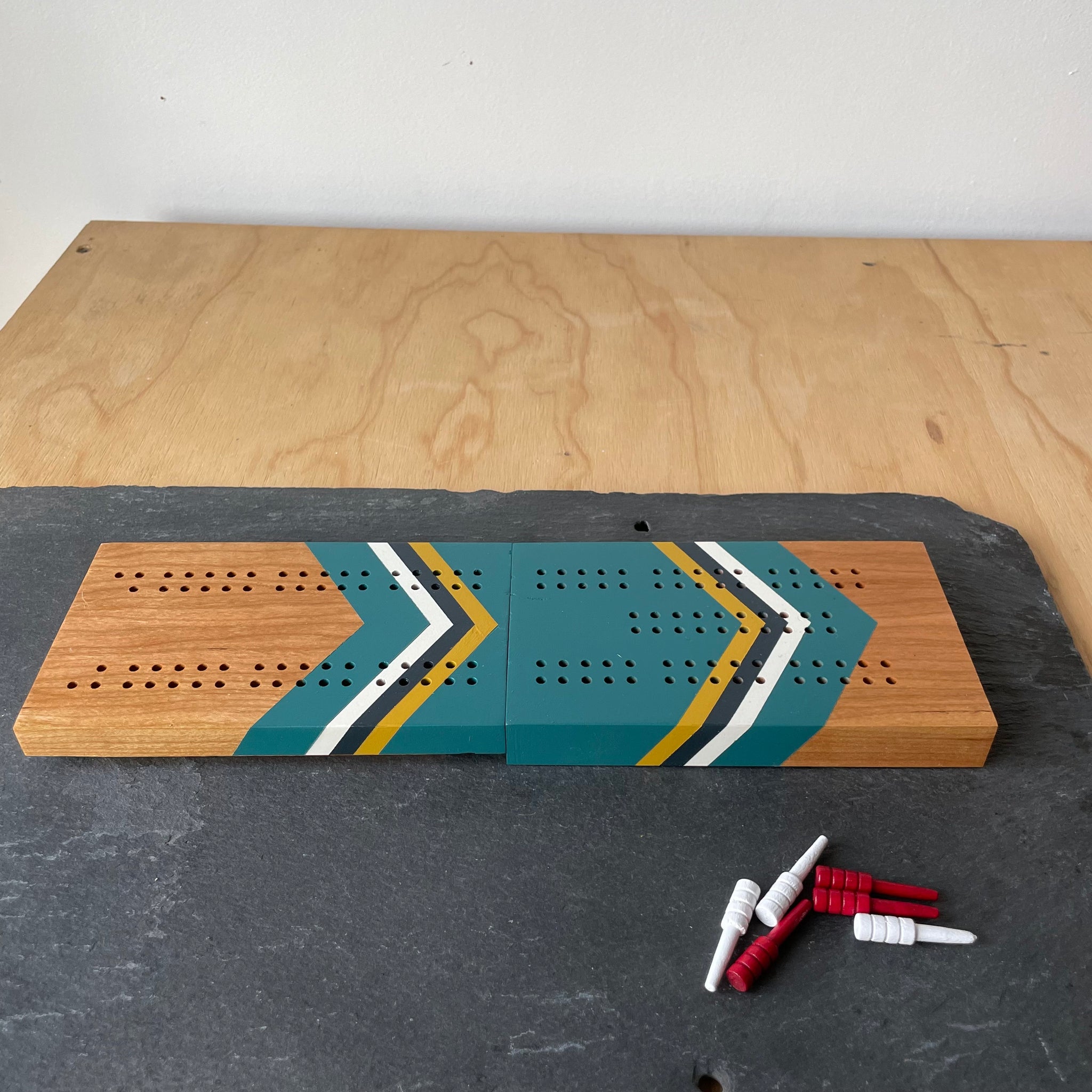 Handmade Artisan Travel Cribbage Board by Sanborn Canoe