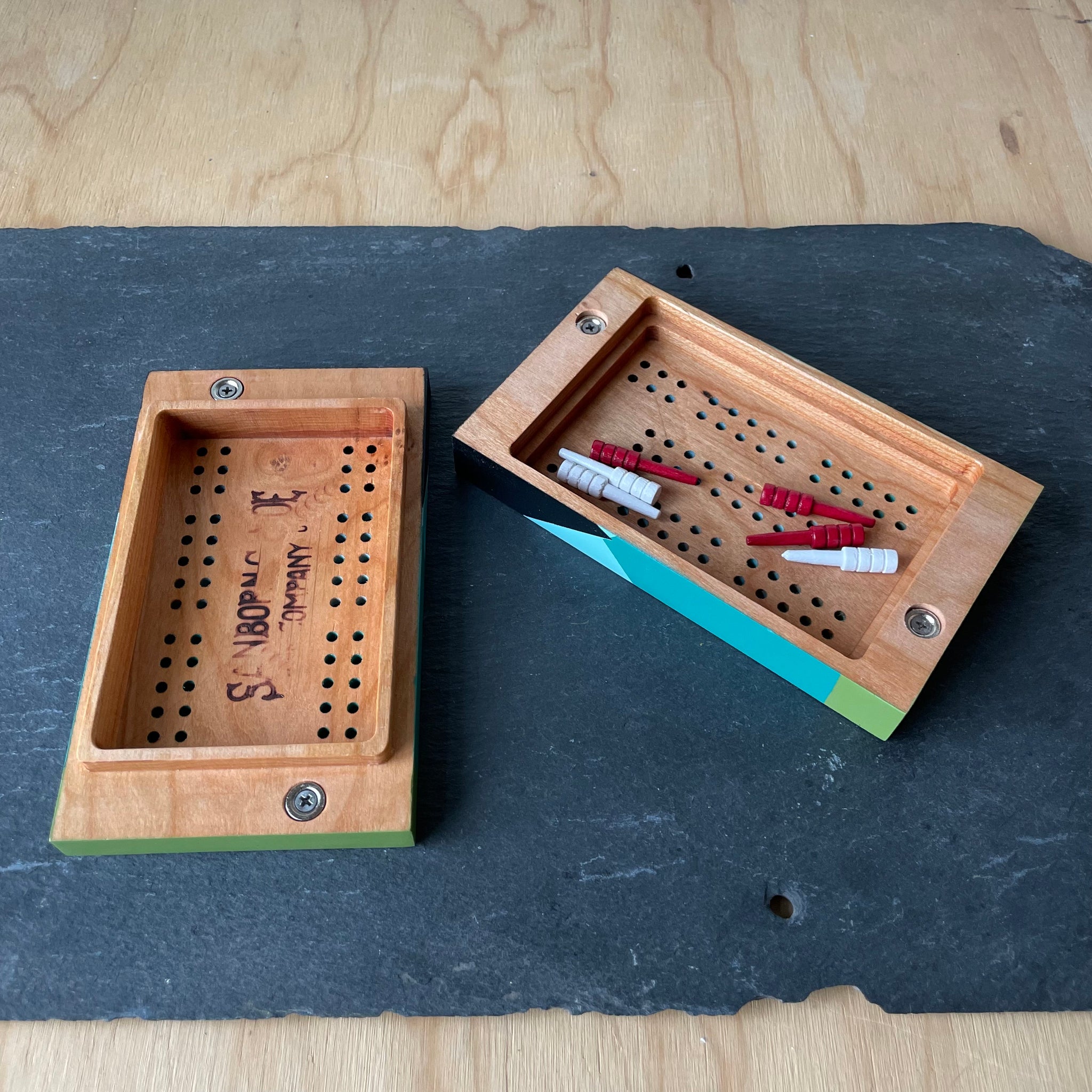 Handmade Artisan Travel Cribbage Board by Sanborn Canoe