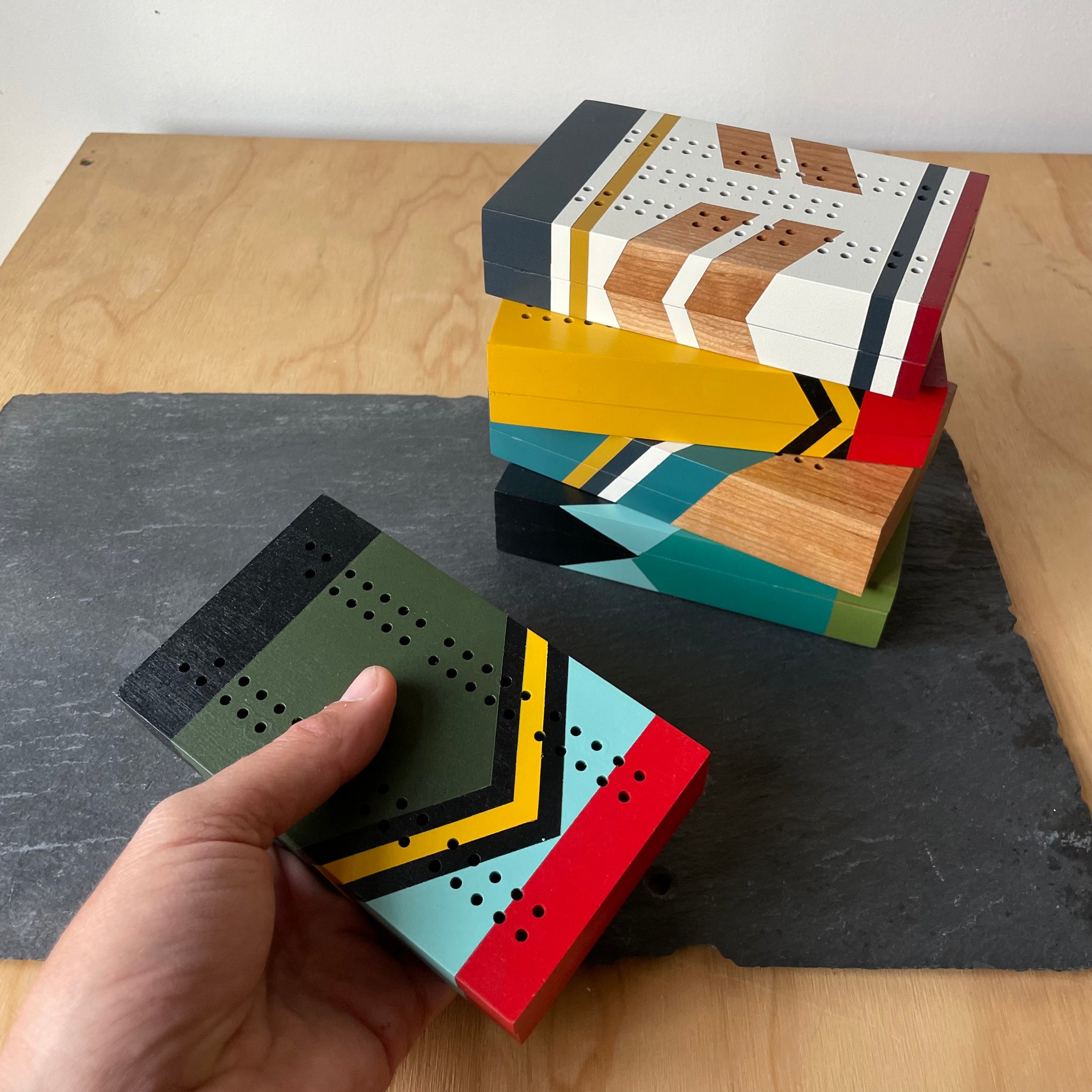 Handmade Artisan Travel Cribbage Board by Sanborn Canoe