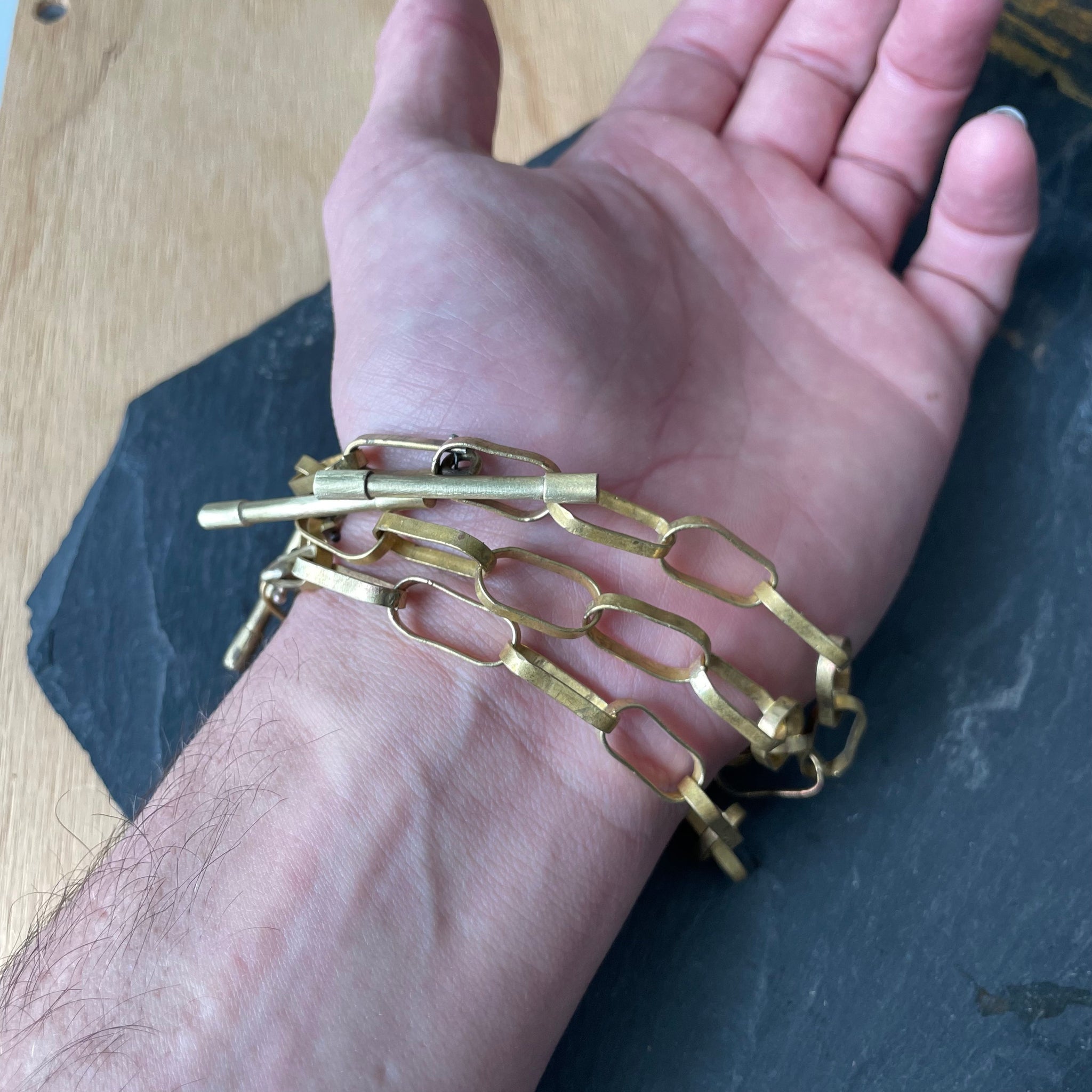 Handmade Brass Chain Bracelet by Eric Silva