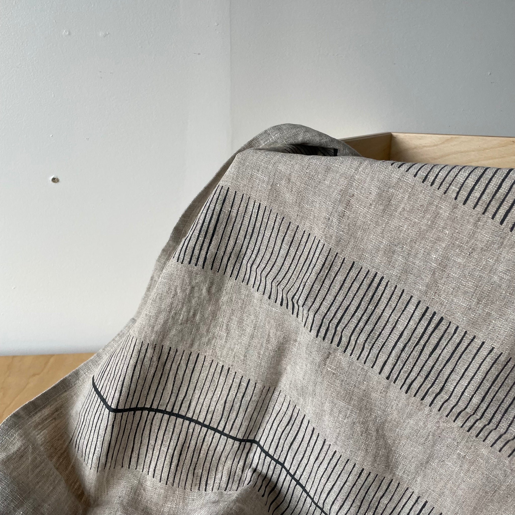 Handprinted Linen Table Runner by Olga Joan