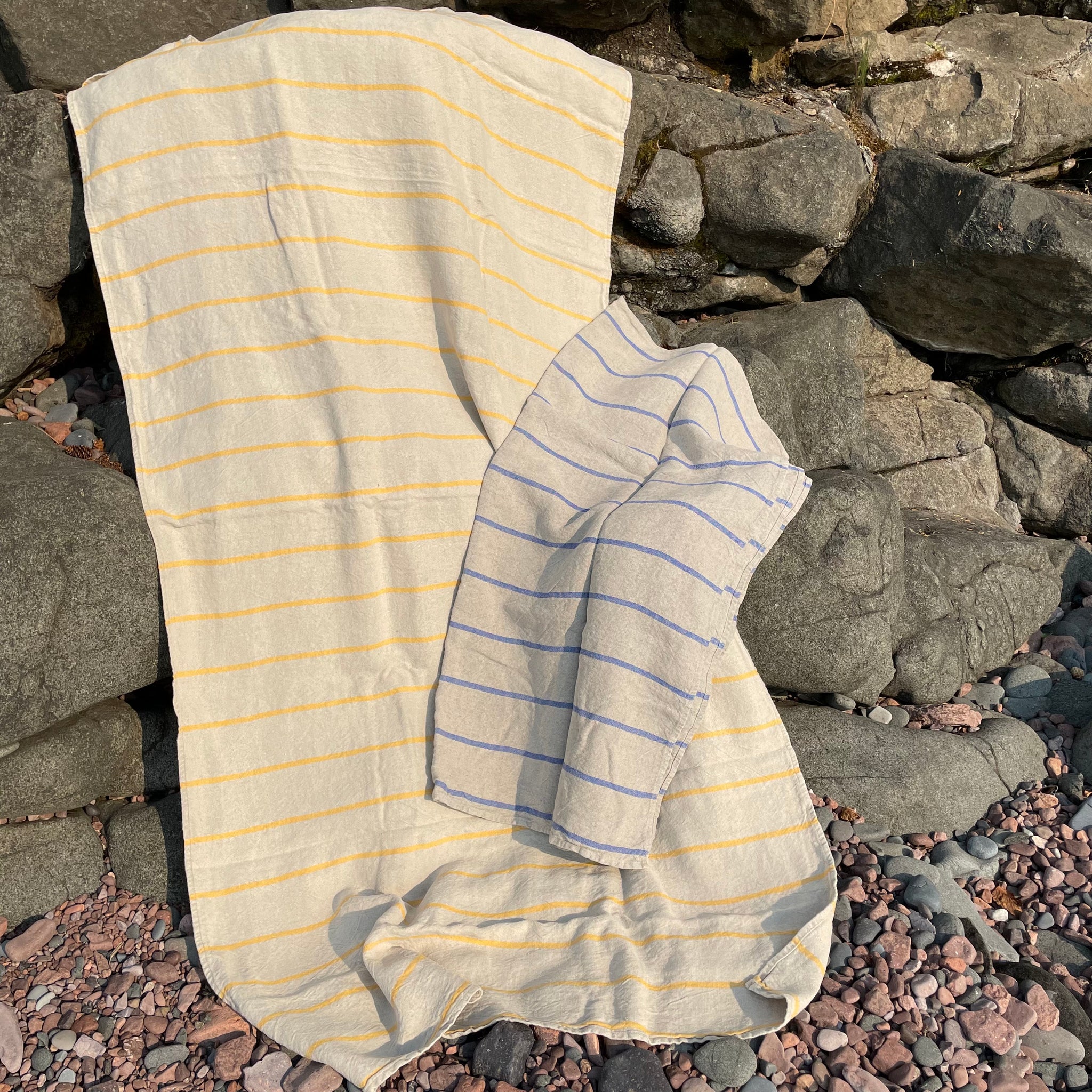 Heavyweight Stripe Linen Beach Towel by Goodlinens