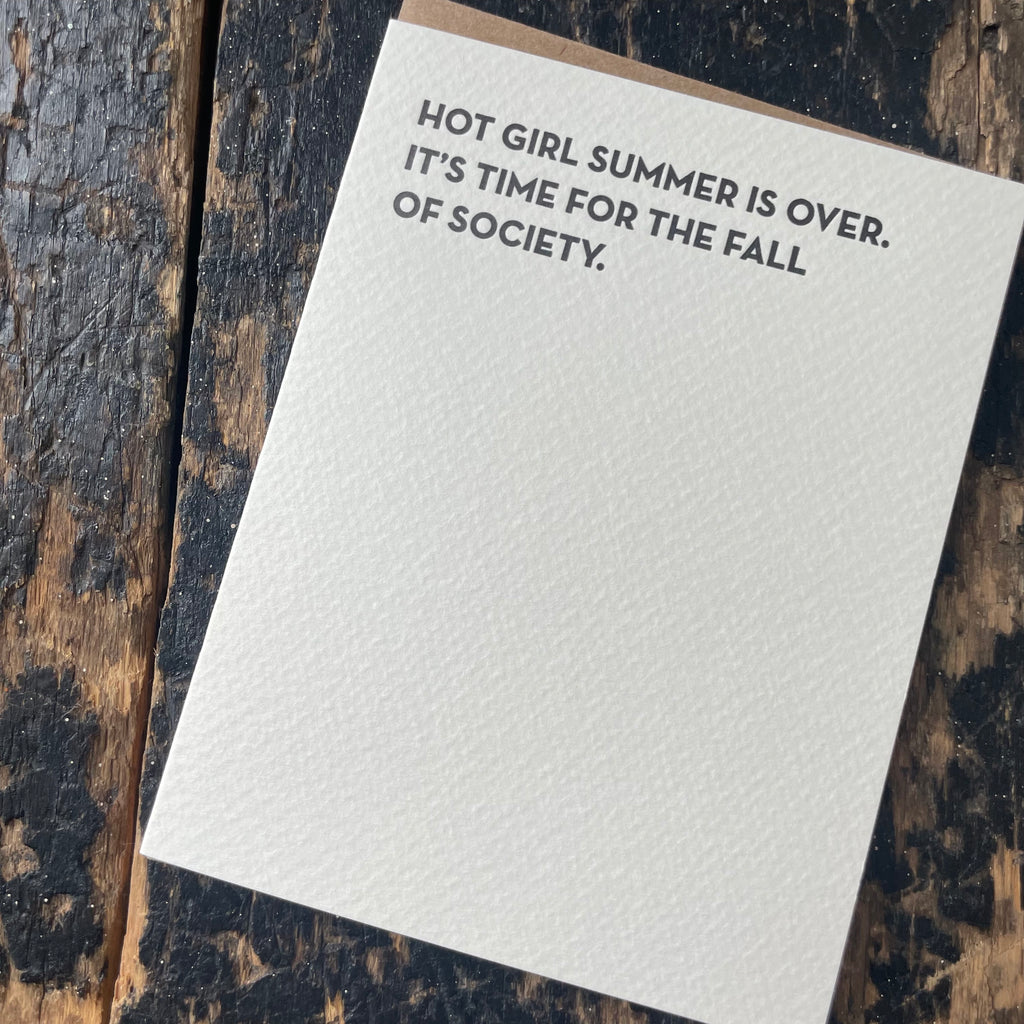 Hot Girl Summer Letterpress Greeting Card by Sapling Press