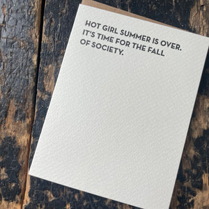Hot Girl Summer Letterpress Greeting Card by Sapling Press