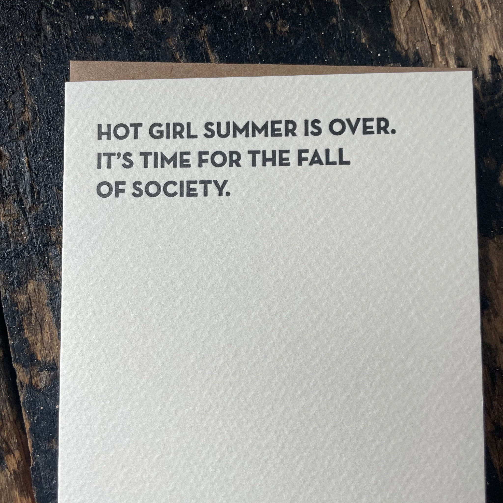Hot Girl Summer Letterpress Greeting Card by Sapling Press
