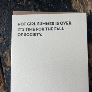 Hot Girl Summer Letterpress Greeting Card by Sapling Press