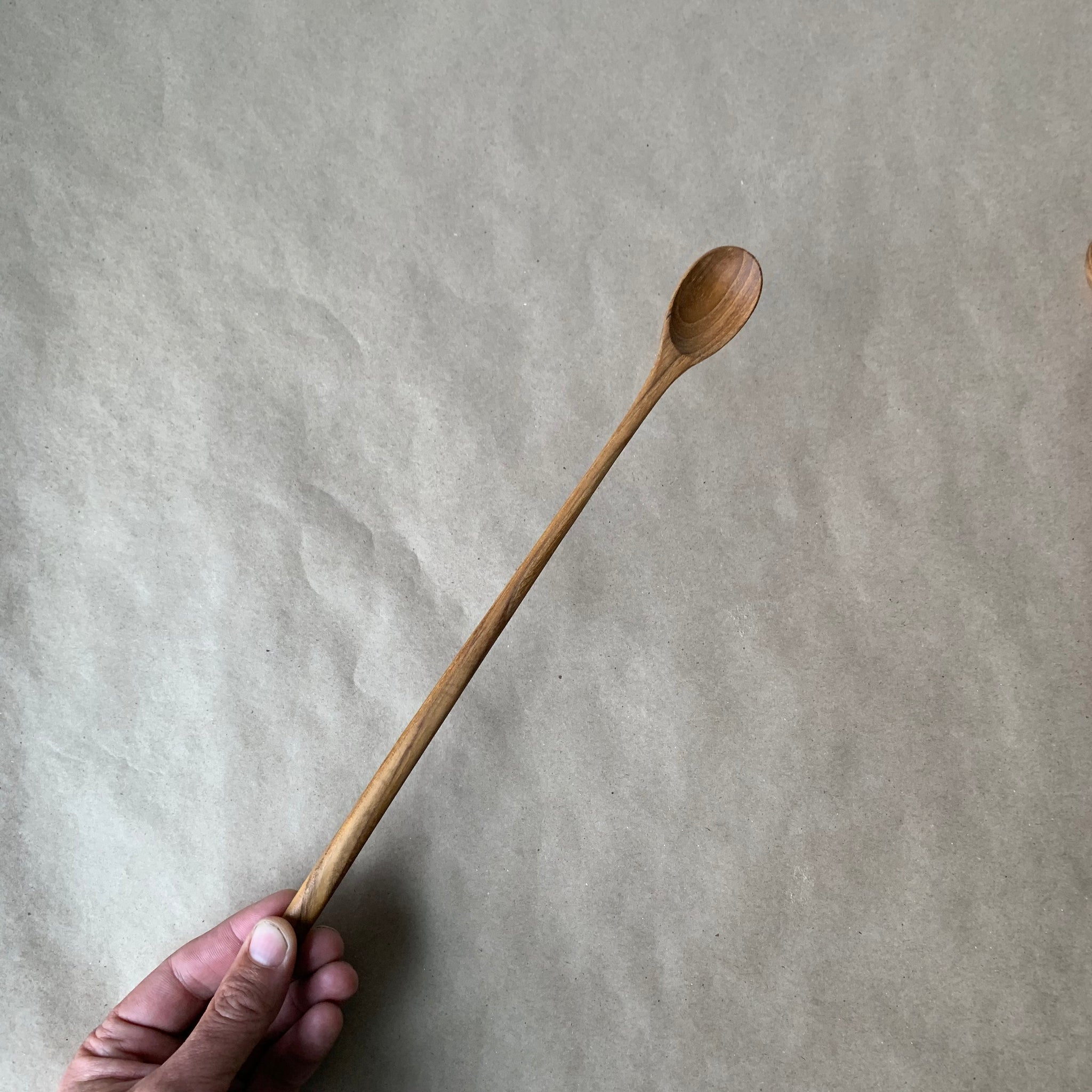 Long Teak Tasting Spoon